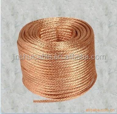 China Construction 1.5mm 2.5mm 4mm 6mm 10mm PVC Sheathed Bare Solid Copper Conductor Round Colored Electrical Cable for sale