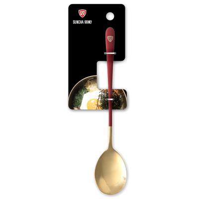 China Sustainable High Quality Accept Custom Korean Home Kitchen Restaurant Yogurt Stainless Steel Metal Spoon for sale