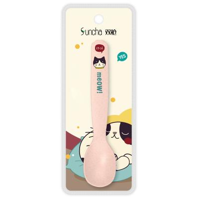 China Kindergarten Hot-selling Sustainable Children's Tableware Heat-resistant And Drop-Resistant Plastic Spoon for sale