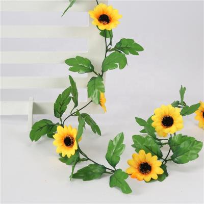 China HAWIN 2 Pcs Plastic Balloon Sunflower Garland Yellow Artificial Wedding Vine Garland Tail Supplies for sale