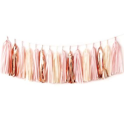 China HAWIN Rose Gold Tassel Garland Hen Party Paper Balloon Tail Other Party Tassel Fringe Decorations for sale