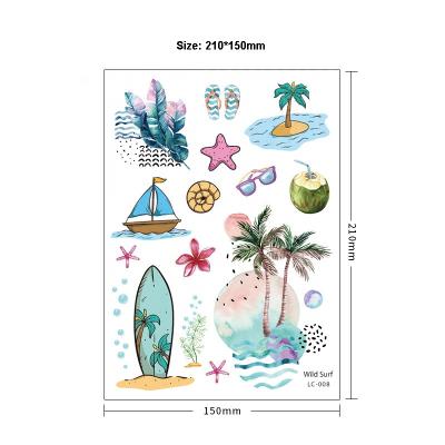 China Hawaiian Temporary Sticker Kits Tropical Vacation Party HAWIN Luau Party Decorations Tattoo Beach Party Supplies for sale