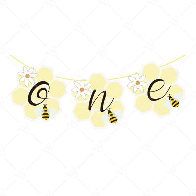 China HAWIN bee honey theme card party one brand banner garland baby first birthday party decoration banner for sale