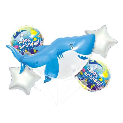 China HAWIN's gift package of 5 happy birthday decoration balloon set foil balloons for under the sea theme party for sale