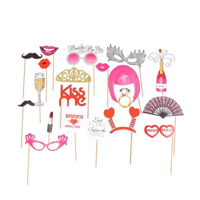 China Hobby Wedding Bridal Shower Photo Booth Props With Stick For Bridal Shower Girls Night Out Hen Party for sale