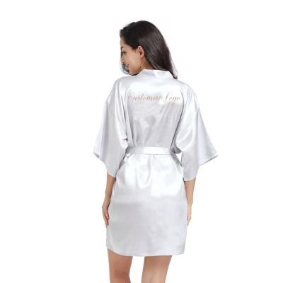 China High Quality Satin Customized Logo Satin Kimono Silk Maxi Robes For Women for sale