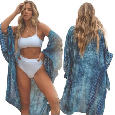 China Summer Beach Breathable Cover Ups Matching Swimsuits Beach Wear Dress Swimdress Band Chiffon Printing Sarongs Beach Cover Up for sale