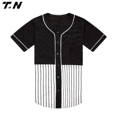 China Antibacterial Custom Striped Jersey Mens Baseball Jersey Shirt for sale