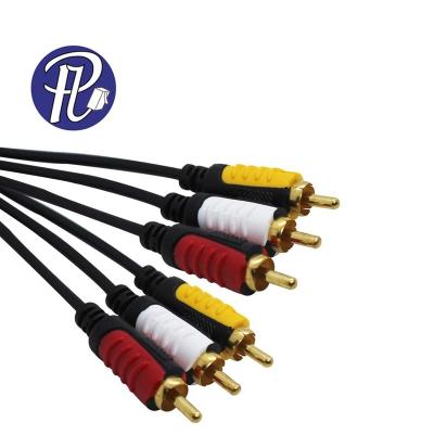 China DVD Player PULLYCables Brand Dual Color 3RCA To Audio Video 3RCA Cable With Super Quality Bare Copper for sale