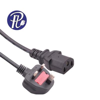 China Telecommunication PULLYCables Brand 3PIN BS1363 UK Power Cable To IEC C13 For Computer With CE VDE for sale