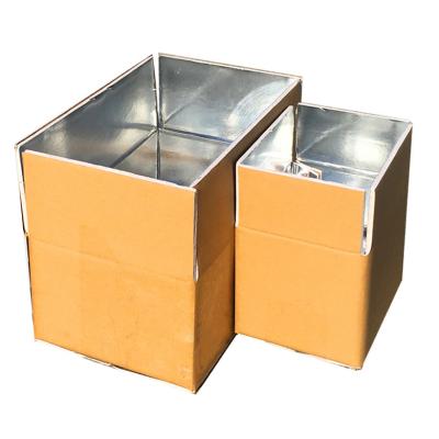 China Manufacturer Customized Aluminum Foil Recyclable Cardboard Box, Wholesale Insulated Frozen Food Shipping Box for sale