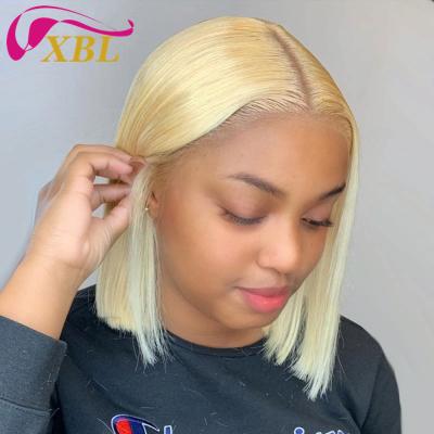 China Silky Straight Wholesale 150%180% Density Wave XBL 613 Brazilian Virgin Lace Front Short Bob Wigs Remy Swiss Hair Wigs Sellers, 613 Blonde 8-20 for sale