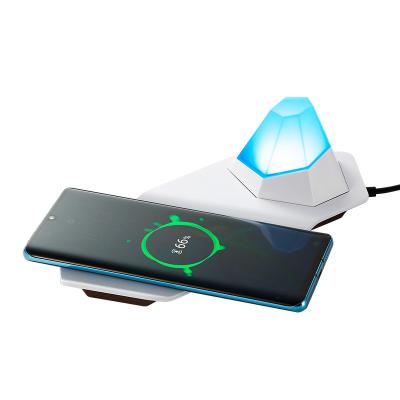 China Smart Watch New W9 Multifunctional 2 in 1 RGB Colors Fast Wireless Charger Gift Bedside Charging Night Light With Magnetic for sale