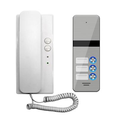 China Good plastic housing line apartment door phone intercom price 2 wire audio doorbell for sale