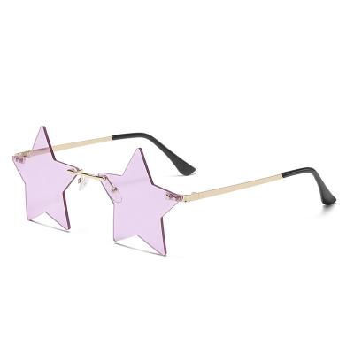 China Fashion Sunglasses Irregular Creative Star Rimless Sunglasses for sale