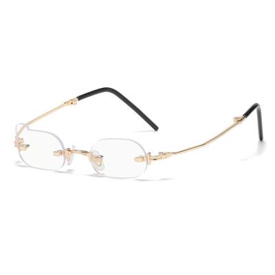 China Fashion Sunglasses Female Metal Frame UV400 Rimless Small Sunglasses for sale