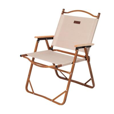 China Modern portable high quality outdoor chewing grain aluminum folding chair wooden garden chair for sale