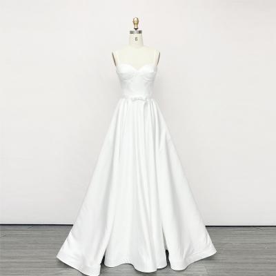 China Anti-Static Modern A Line Floor Length Wedding Dress Party Dancing Dress Bridal Gown for sale