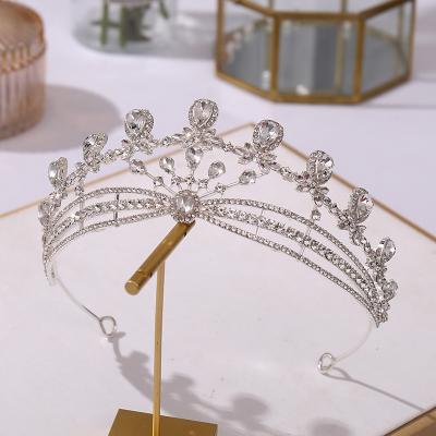 China Simple crown /rhinestone/crystal alloy hot sale princess Wedding Evening Dress styling hair tiara for sale