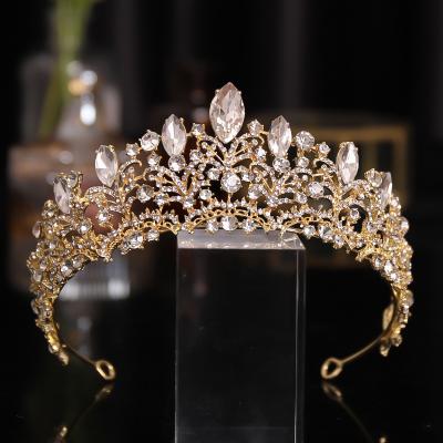 China Alloy Gold /rhinestone/crystal Rhinestone Wedding Crown Luxury Party Tiara Hair Accessories for sale