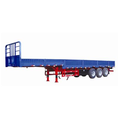 China Cargo Loading Difficult Road Condition 40ft Flatbed Semi Trailer Truck Trailers Semi-Trailer for sale