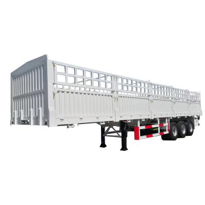 China Cargo Loading Low Price 3 Axles Bulk Cargo Semi Trailer 40 /45/50 Feet Side Wall Semi Trailer Drop Side Trailer for Sale for sale