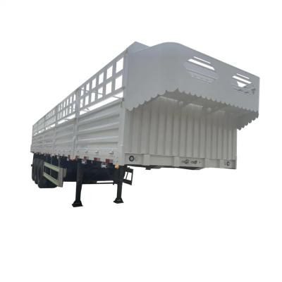 China Cargo Loading 3axle Dropside Trailer Side Wall Semi Trailer 40ft 50ft Side Wall Drop Deck Fence Stake Cargo Semi Trailer for sale