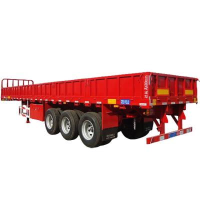 China Cargo Loading New Custom Factory 53 Ft Semi Trailer Flatbed Side Wall Semi Trailer for sale