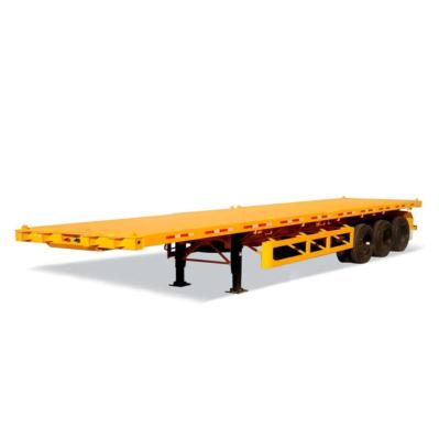 China Cargo Loading China 3 Axles 4 Axles 40-80 Tons Flatbed Trailer Container Semi Trailer High Quality Flat Deck Trailer for sale