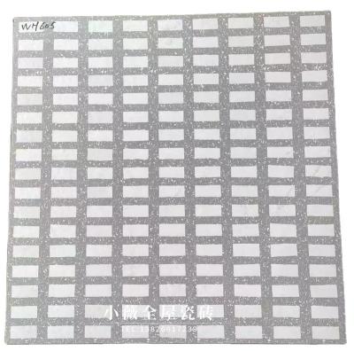 China Modern Gray Terrazzo Ceramic Tile Tooling Store, Non-Slip Geometric Tiles, Cafe, Square Grid Floor Tiles, 600x600 for sale