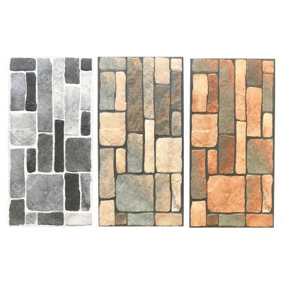 China 3D Ceramic Tiles 300x600mm Matte Glazed Rustic Antique Villa Brick Exterior Wall Decoration Rural Porcelain Tiles for sale