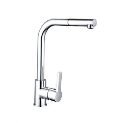 China Luxury Modern Pull Down Brass Mixer L Shape Single Handle Sink Spout Kitchen Faucet With Sprayer for sale