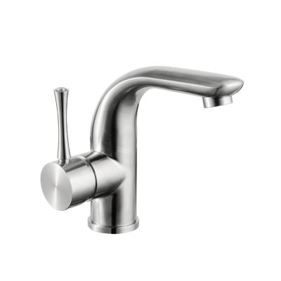 China Faucets Stainless Steel Basin Water Faucet Brush Metered Economical Deck Mounted SS Faucet Cheap Bathroom Mixer for sale