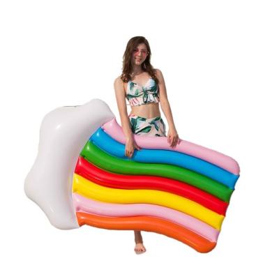 China Wholesale High Quality and Beautiful Design Rainbow PVC Inflatable Pool Float Eco-friendly for sale