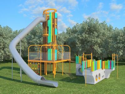 China Outdoor Stainless Steel Slide Children'S Playground Entertainment Game Facilities for sale