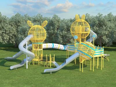 China Plastic 300kg Childrens Slide And Climbing Frame Outdoor Amusement Center for sale