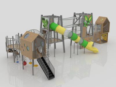 China Amusement Plastic Climbing Frames Weather Resistant Non Slip Commercial Park Playground Equipment for sale