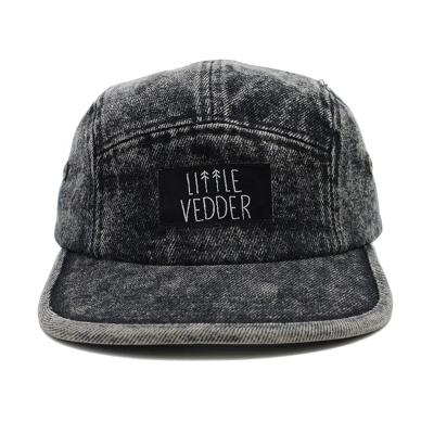 China JOINT Wholesale Custom Stone Wash Denim Hat Kids 5 Panel Hat With Snapback for sale