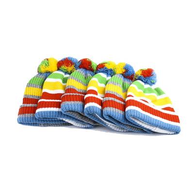 China COMMON Custom High Quality Toddler Knit Beanie Winter Knitted Hat For Kids Children Baby Hat With Pom Pom for sale