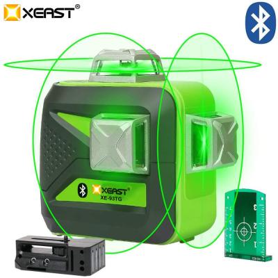 China XEAST 3x360 Green Beam 3D Laser Level With Self-Leveling Cross Line USB Bluetooth Connectivity Charging Use Dry & Li-ion XE-93TG 108*78*78mm for sale