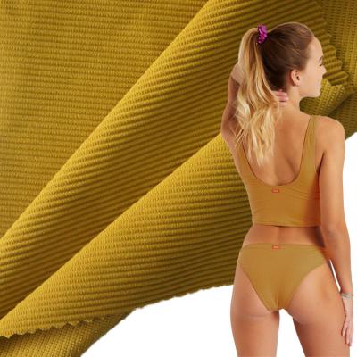 China High Elastic Stretch Ribbed Nylon Spandex Swimwear Bikini Swimwear Fabric for sale