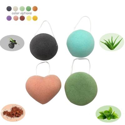 China All Natural Round Organic Natural 100% Konjac Fiber With Handle String Konjac Sponge for sale