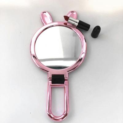 China Double Sides Mirror Women's Gifts Rabbit Handle UV Collapsible Makeup Desk Cosmetics Table Mirror for sale