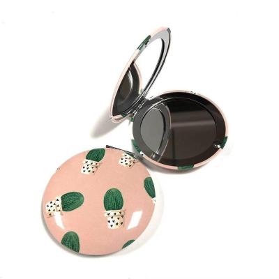 China New Design Round Shape Magnifying Makeup Pocket Custom Aluminum Cosmetic Mirror for sale