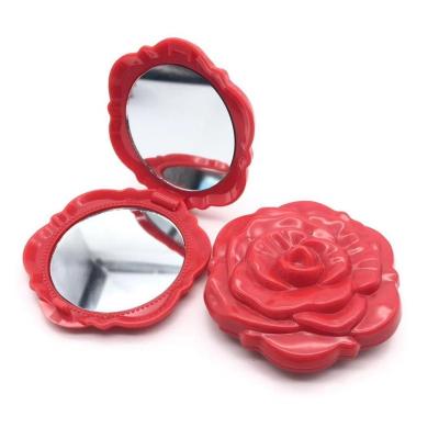 China Rose Shape Makeup Pocket Compact Mirror Pocket Mirror Gifts Beautiful for sale