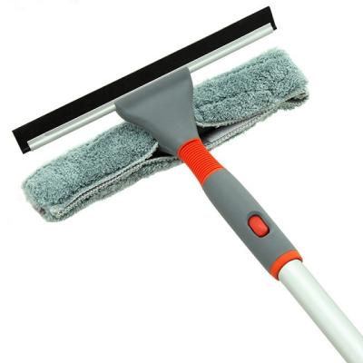 China Sustainable Aluminum Telescopic Long Handled Pole Cleaning Brush Smart Clean Window Squeegee for sale