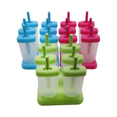 China Homemade Ice Lolly Maker Mold Kitchen Supplies Bpa Free Viable Reusable Ice Cream Mold 6 Cells for sale