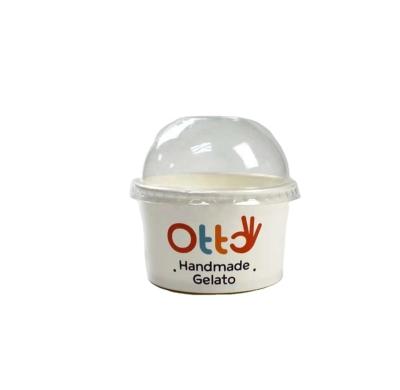 China Factory 3oz 4oz 5oz 500ml HARD AND THICK Logo Customize Printed White Paper Ice Cream Cups With Lid And Spoons for sale