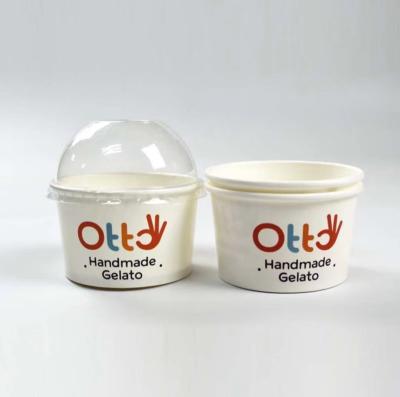 China Factory HARD AND THICK Disposable Dessert Yogurt Ice Cream Container Tubs Paper Ice Cream Packaging Cup for sale