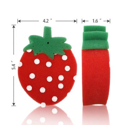 China Exfoliate Premium Quality Fruit Design Strawberry Bath Sponge Kids Ultra Soft Cute Bath Shower Sponge For Bath for sale